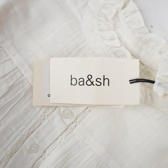 ba&sh Melody Long-Sleeve Embroidered Blouse In White Women's Size 1/Small - NWT - Picture 10 of 11